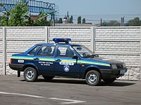 ניידת משטרת התנועה האוקראינית בחרקוב.
