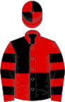 Red and Black (quartered), hooped sleeves