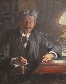 Georg Brandes, sebuah sketsa untuk sebuah lukisan, karya P.S. Krøyer, 1900