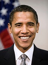 Photographic portrait of Barack Obama