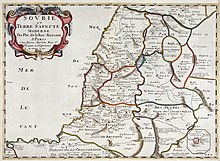 A detailed map of Palestine from the 17th century