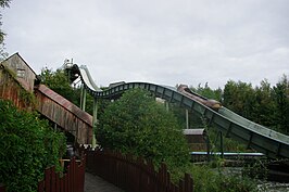 De boomstamattractie Crazy River in Walibi Holland