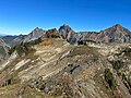 Yellow Aster Butte left of center, with Canadian Border Peak, American Border Peak, and Mount Larrabee in the background