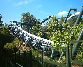 Galactica, een vliegende achtbaan in Alton Towers