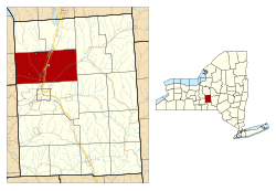 Location within Cortland County and New York