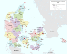 Administrative map of the Kingdom of Denmark during the German occupation. Denmark administrative 1945.png