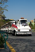 Parking lot tram at Disneyland, California