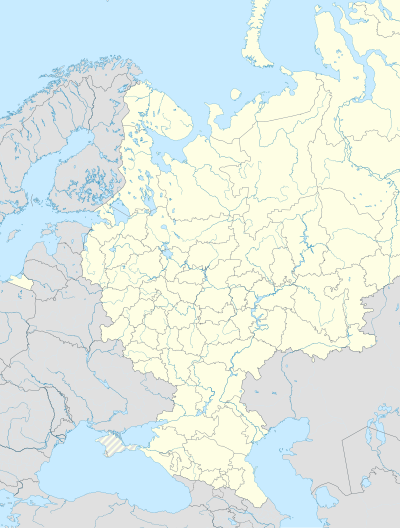 Map of Russia with the teams of the 2018–19 Premier League