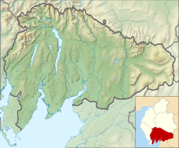 Location of Windermere in the Lake District, England, United Kingdom.