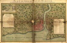 Plan du siège de Santo Domingo par Dessalines, chef des révoltes de St. Domingue, forme le 15 ventôse et levé le 8 germinal an 13. LOC 00561857.tif