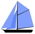 Gaff cutter with a gaff sail (the quadrilateral one below the gaff), two headsails, and a gaff topsail above the gaff.