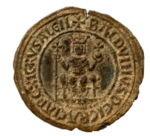 Baudouin IV sur un sceau de 1173.