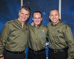 Paolo Nespoli, Sergei Rjasanski und Randy Bresnik