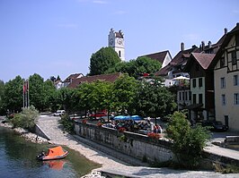 Zicht op Büren an der Aare