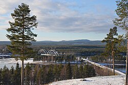 Híd a Luleälven felett Harads helység közelében