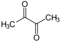 de: Struktur von Butandion; en: Structure of butanedione