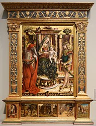 Madone à l’hirondelle de Carlo Crivelli originairement à Matelica, entré dans les collections de la National Gallery en 1862.