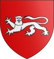 blason rouge avec un léopard blanc