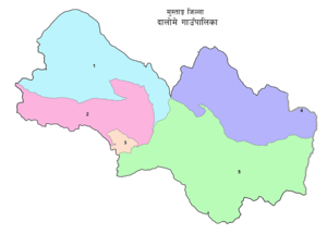 लो-घेकर दामोदरकुण्ड गाउँपालिकाको वडा विभाजनको अवस्थिति