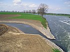 Sortie de la passe à poissons contournant le barrage