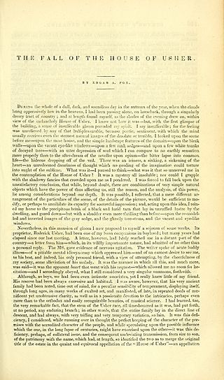 <span class="mw-page-title-main">The Fall of the House of Usher</span> 1839 short story by Edgar Allan Poe