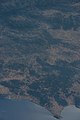 Tuscany, Cecina river and Volterra from above, agricultural landscape and forests