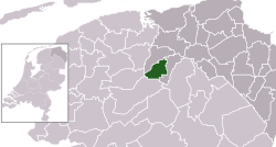 Highlighted position of Marum in a municipal map of Groningen