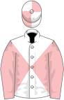 White and pink diabolo, pink sleeves, quartered cap