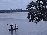 Pirogue on the Ébrié Lagoon