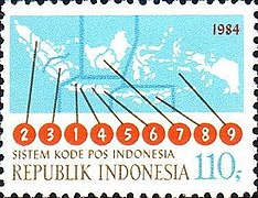 Stamp of Indonesia - 1984 - Colnect 256060 - Introduction of New Post Code Zones.jpeg