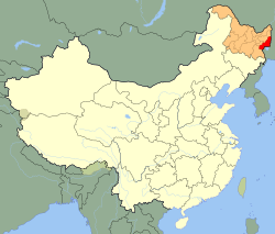 Jixi (red) in Heilongjiang (orange)