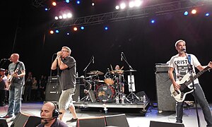 The Descendents in 2014. Left to right: Egerton, Aukerman, Stevenson, and Alvarez.