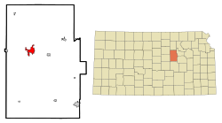 Location within Dickinson County and Kansas