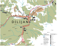 Map showing Matosavank in relation to Dilijan.