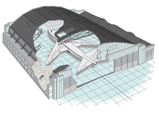 <span class="mw-page-title-main">Hangar</span> Closed structure to hold aircraft or spacecraft in protective storage