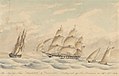 Trincomalee beating out of San Francisco on 23 Sept 1854