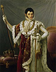 Portrait de Jérôme Bonaparte par Kinson, le sceptre à ses côtés.