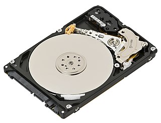 <span class="mw-page-title-main">Hard disk drive</span> Electro-mechanical data storage device