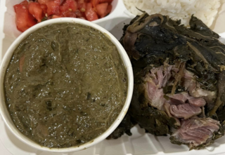 <span class="mw-page-title-main">Lūʻau (food)</span> Traditional Polynesian dish of cooked of taro leaves and stem