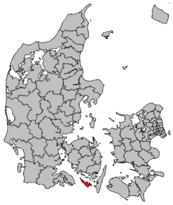 Kart over Ærø kommune