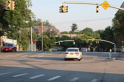 Middle Neck Road in Great Neck. This road runs along the center of the Great Neck Peninsula.