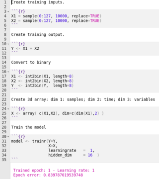 rnn (software) Machine Learning framework written in the R language