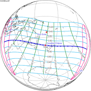 <span class="mw-page-title-main">Solar eclipse of December 26, 2038</span> Total eclipse