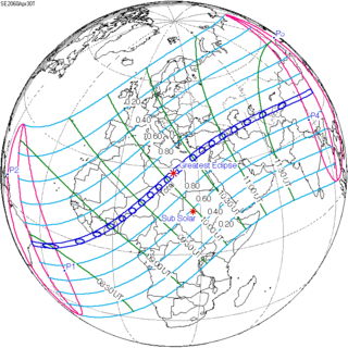 <span class="mw-page-title-main">Solar eclipse of April 30, 2060</span> Total eclipse