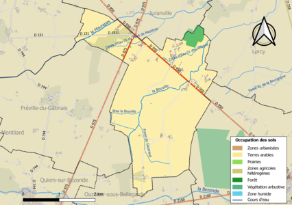 Carte des infrastructures et de l'occupation des sols de la commune en 2018 (CLC).