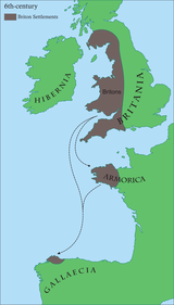 Map of Briton settlements in the 6th-century.