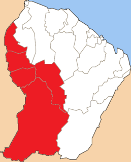 Location of the canton of Maripasoula in French Guiana