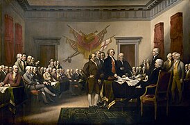 John Trumbull's Declaration of Independence - Committee of Five presents their draft in Independence Hall, June 28, 1776