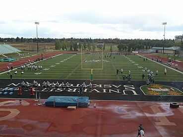 Playing field at Griffiths Stadium from the Graham Huskies Clubhouse