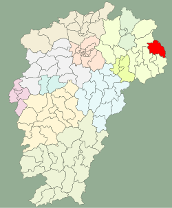 Location in Jiangxi